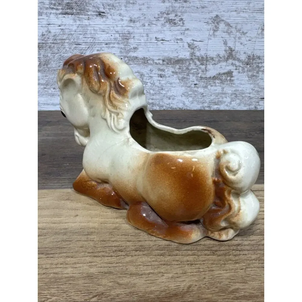 Vtg Ceramic Kneeling Horse Planter Shawnee Pottery MCM